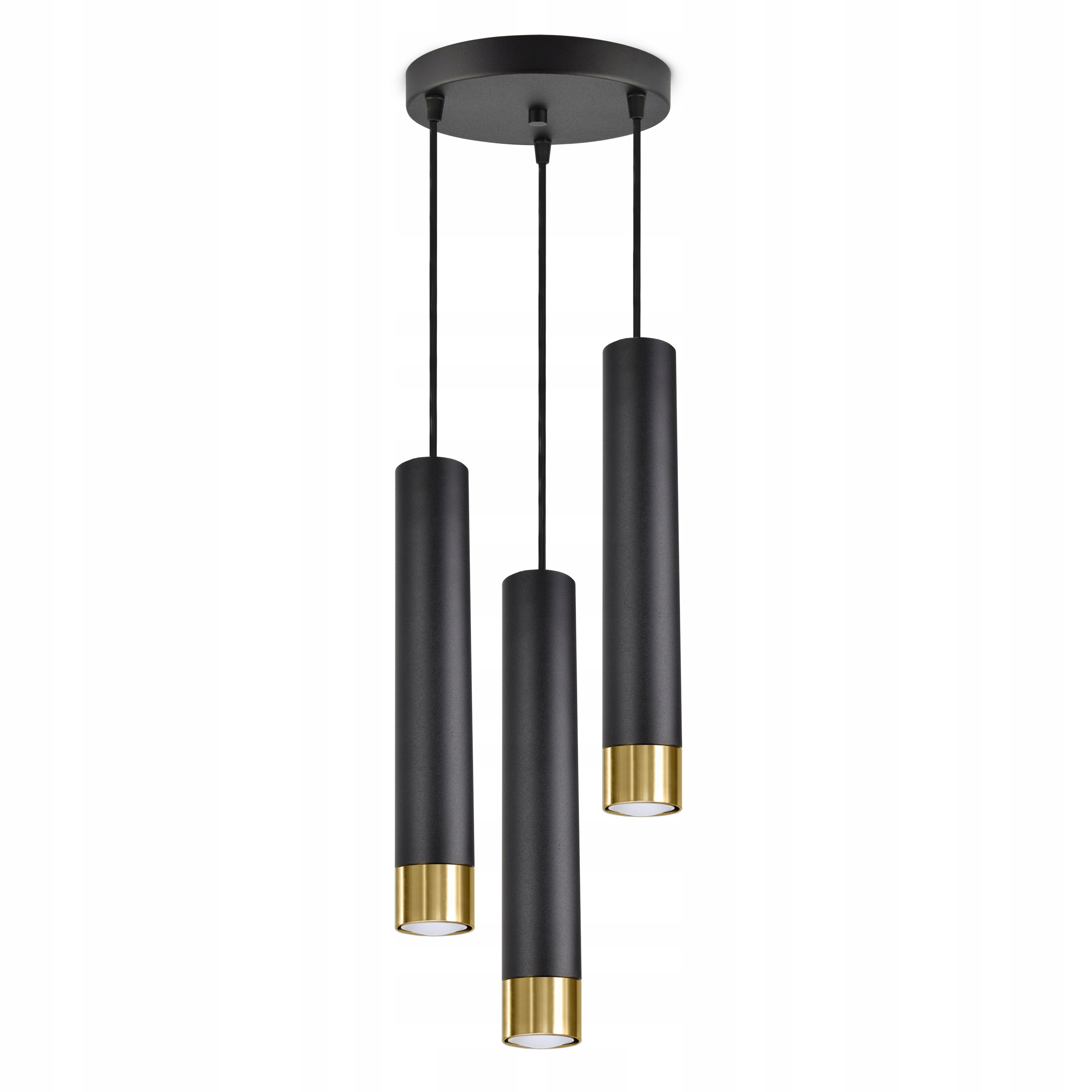 

Lampa Wisząca Spot Tuby Metal Czarna Złota GU10