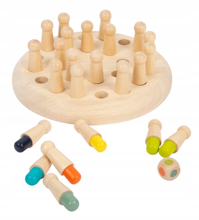 OUTLET!Drewniane Memory z pionkami Gra dla dzieci Sfd