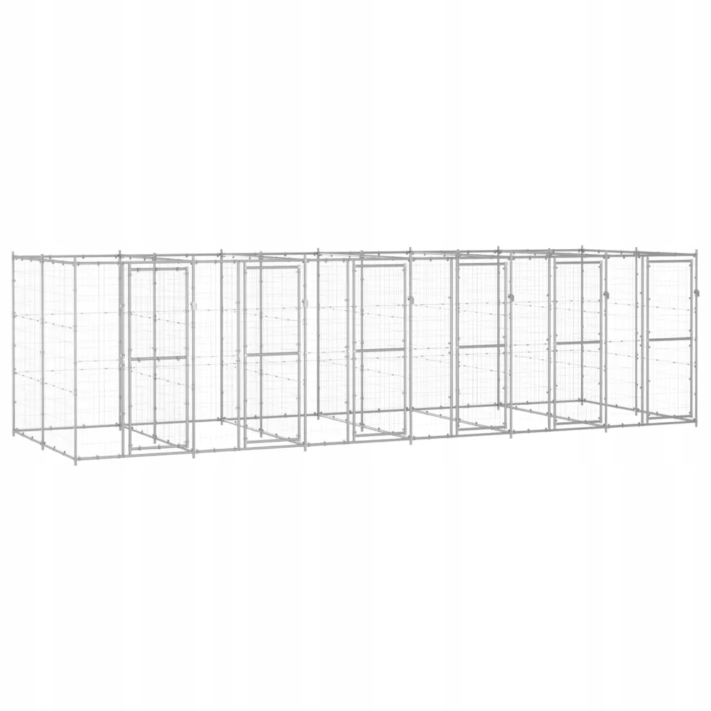 Levně Kotec pro psa 660x220x180cm stříbrná