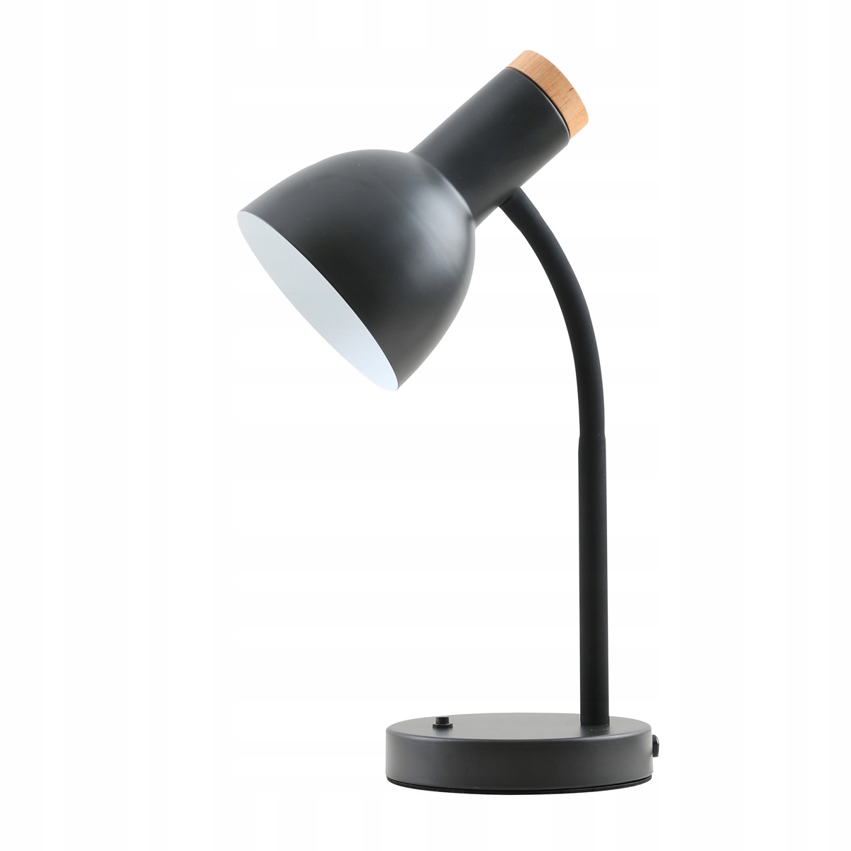 Černá stolní lampa s dřevěným prvkem 1xE27 5W Senza Italux