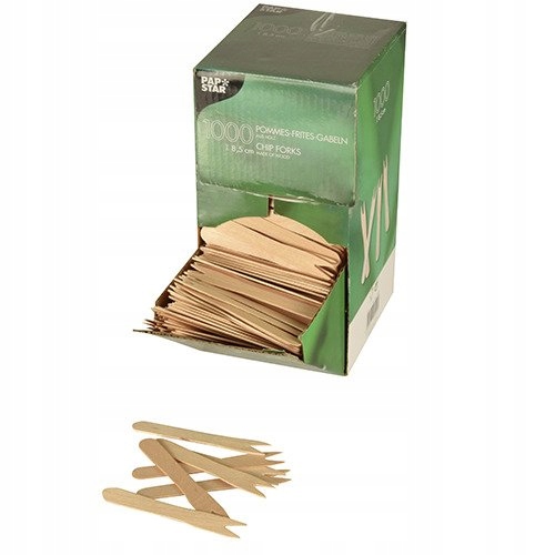 

Widelczyki drewniane do frytek 8,5 cm 1000 szt.