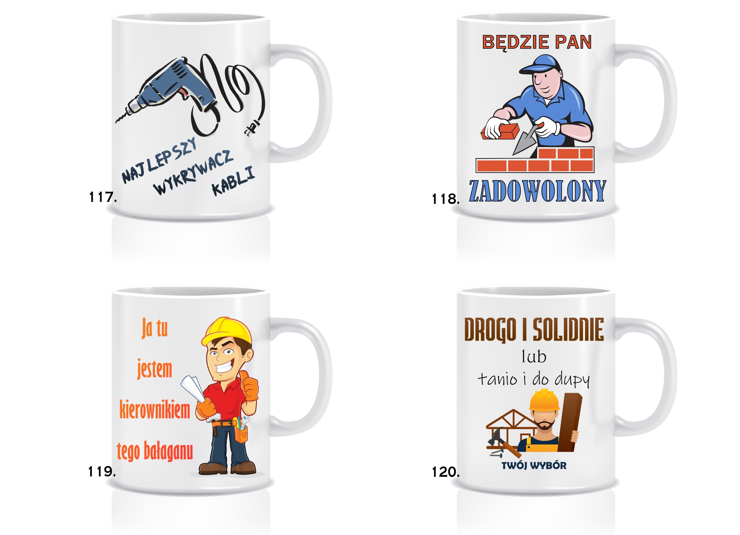 Kubek BUDOWLANIEC prezent 330 ml RÓŻNE WZORY Tematyka, motyw BUDOWA