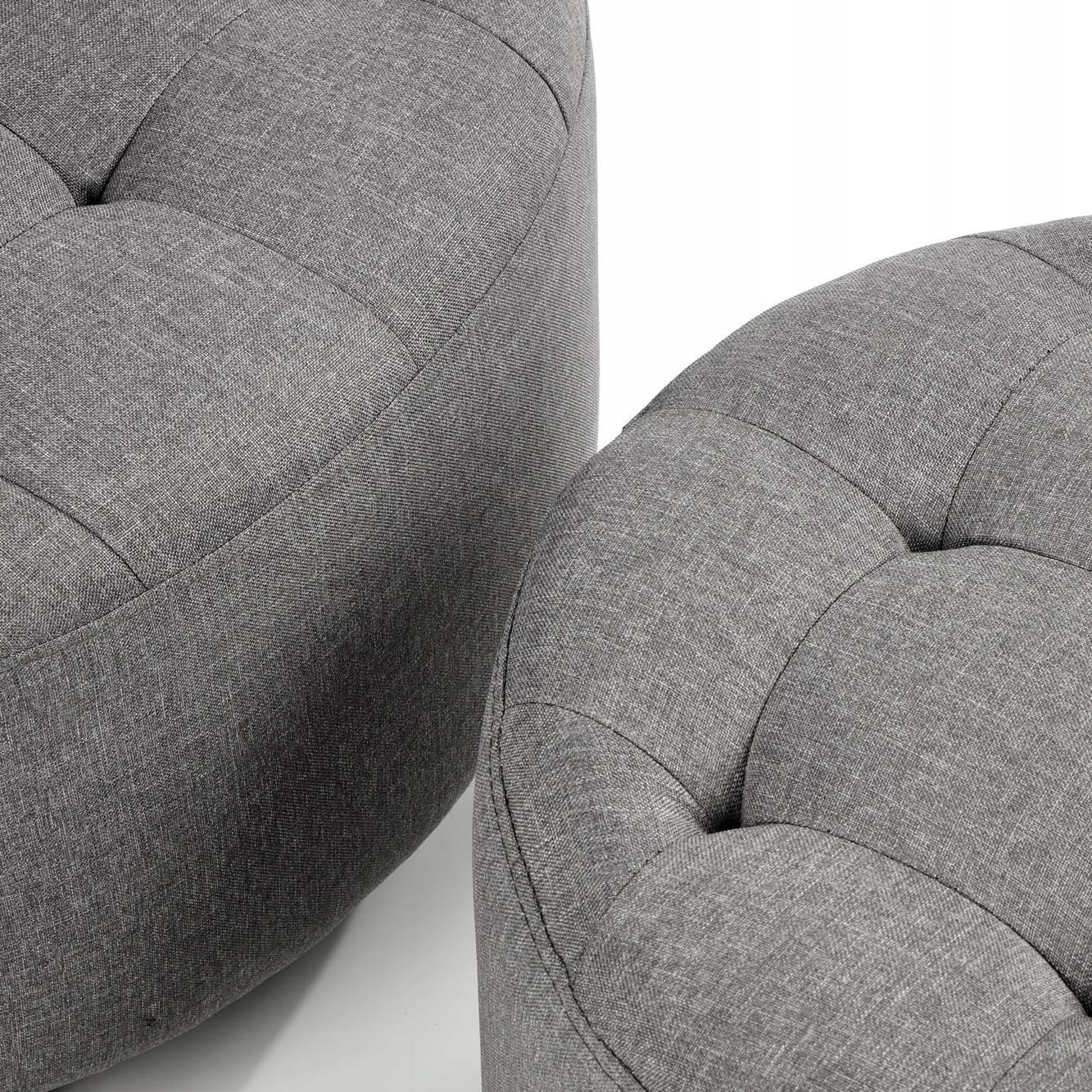 Fotel z Podnóżkiem do Salonu Tapicerowany Szary Szerokość mebla 44.5 cm