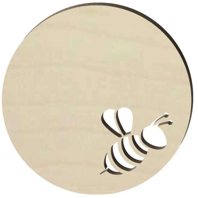 

drewno Podkładka okrągła Pod Kubek pszczółka 10cm