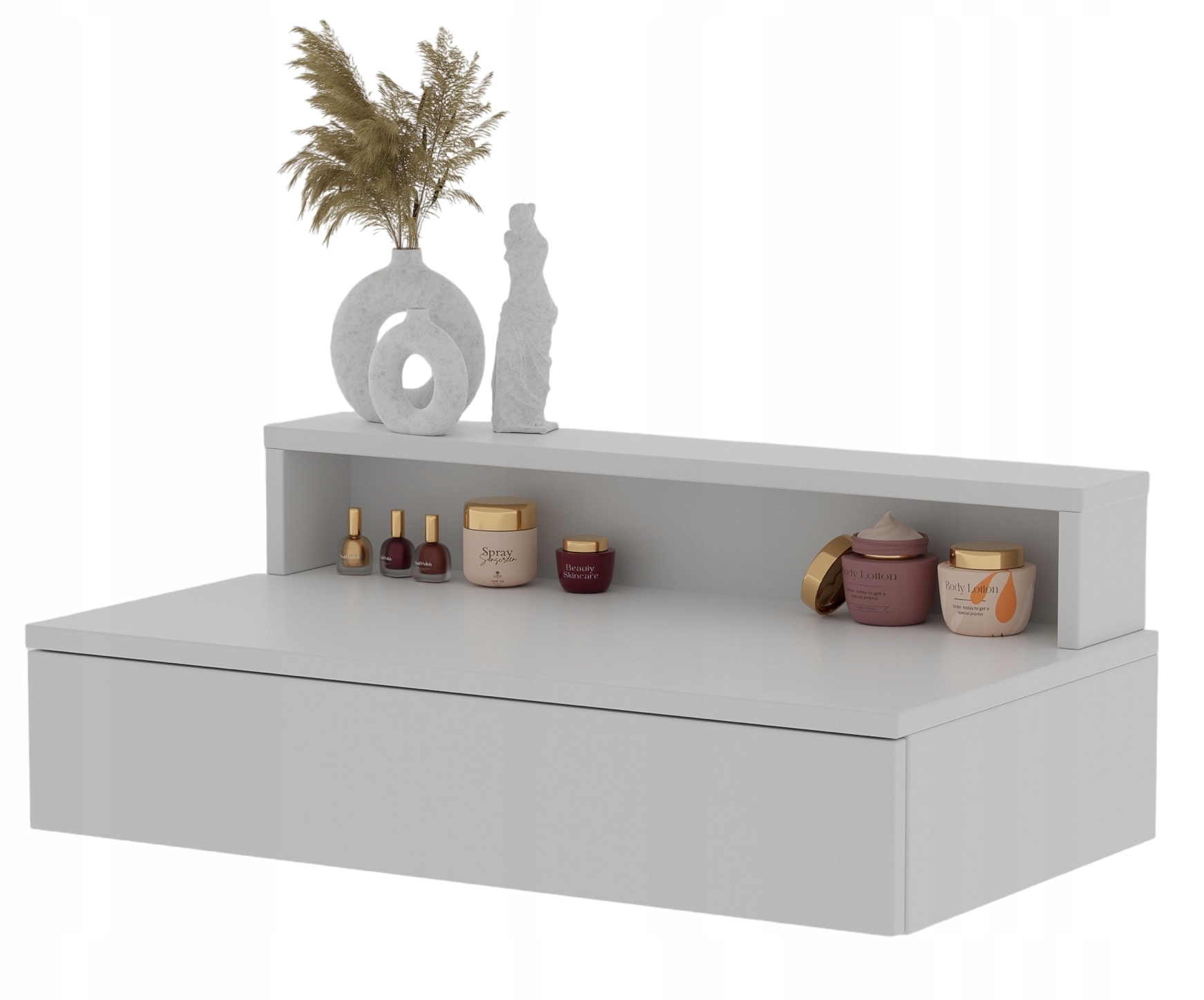 Toaletní Stolek Konzolový Stolek Závěsný Lena 75 Plus Bílý Mat 75 CM