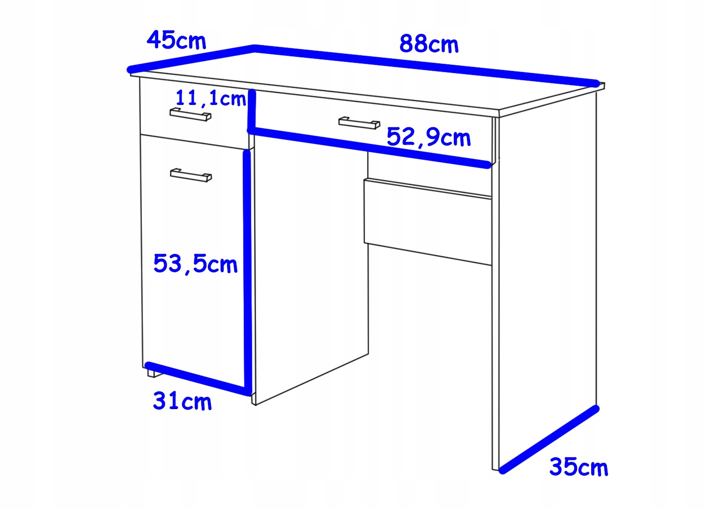 BIURKO ADAŚ DĄB SONOMA SZKOLNE LAPTOP UNIWERSALNE Kolor mebla dąb sonoma