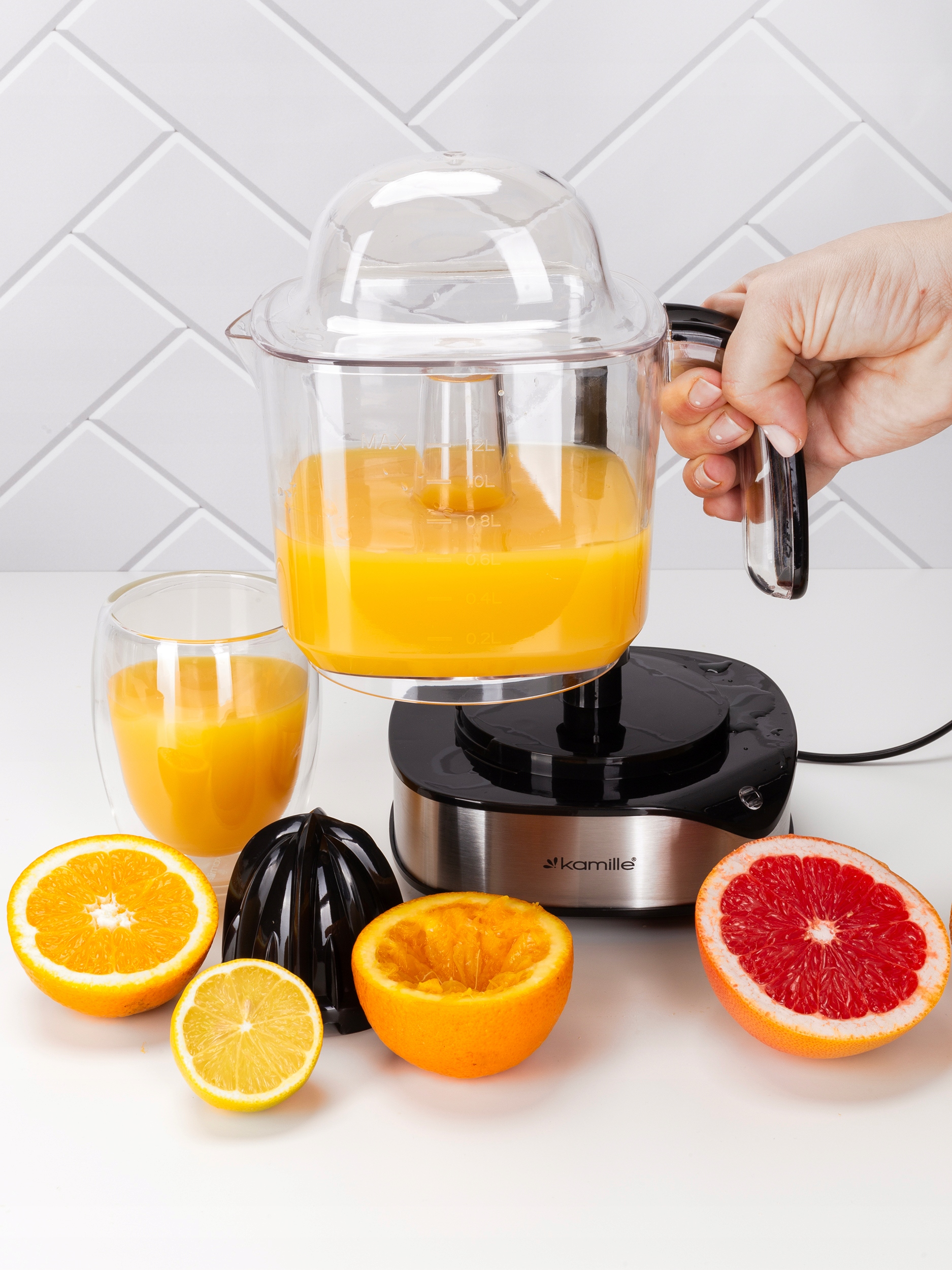 WYCISKARKA DO CYTRUSÓW soków owoców ELEKTRYCZNA 2 NASADKI Funkcje inne