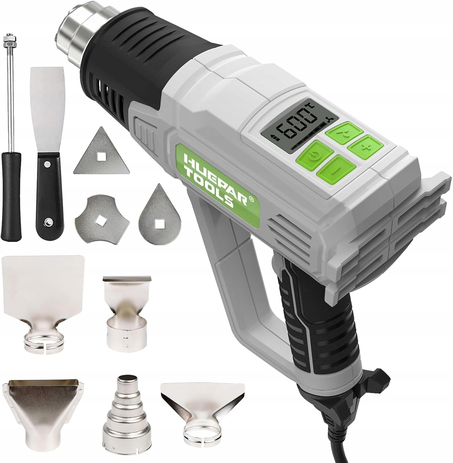 Huepar Tools HG01 Teplovzdušná pištoľ s LCD displejom, 50 °C 660 °C