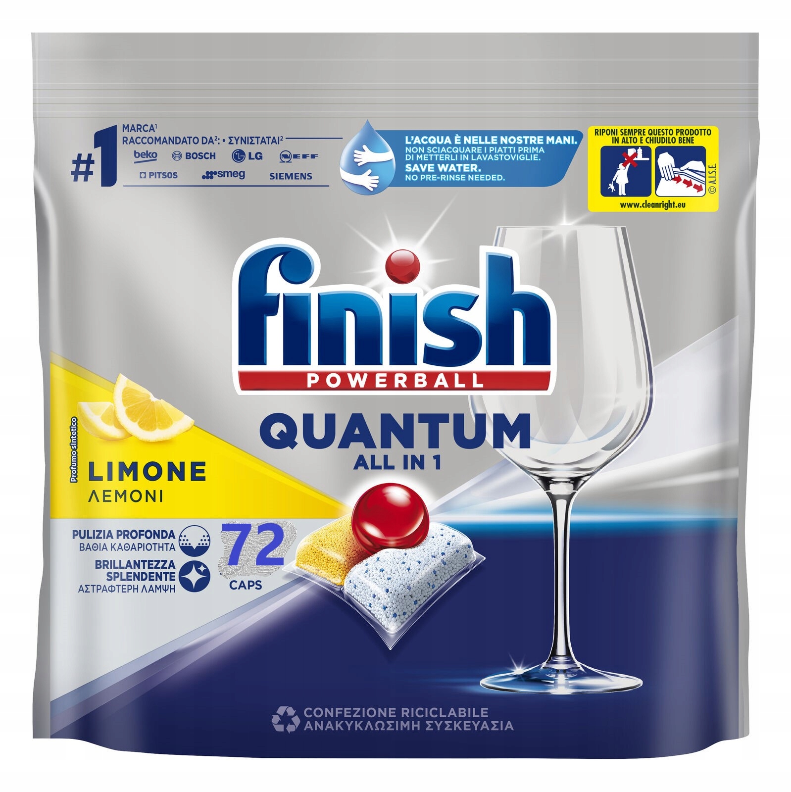 Levně Finish Quantum Lemon Lesk a čistota v každé myčce 72 kusů