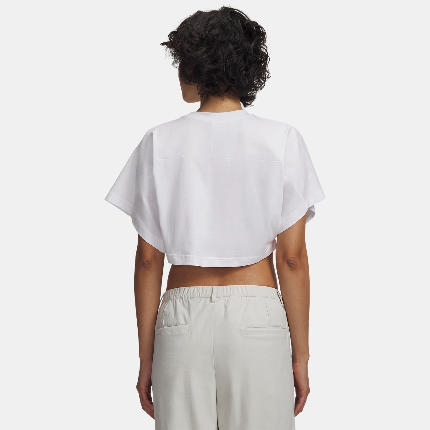 Under Armour Dámské tričko Under Armour Cropped Script Ss Tee-WHT