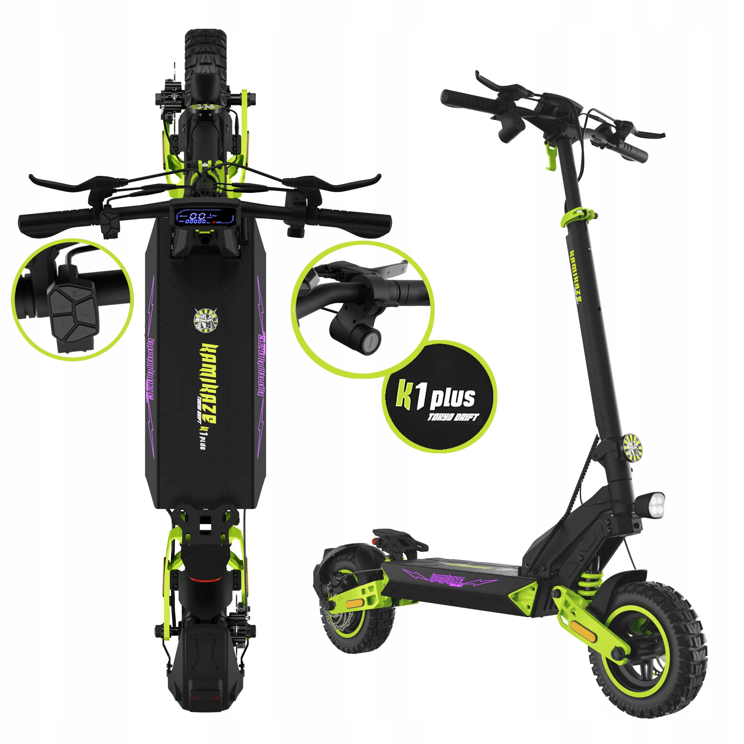 Nowy pojazd elektryczny K1 Plus Tokyo 1000W, 20Ah, 45 km/h, koła 11”, 48V