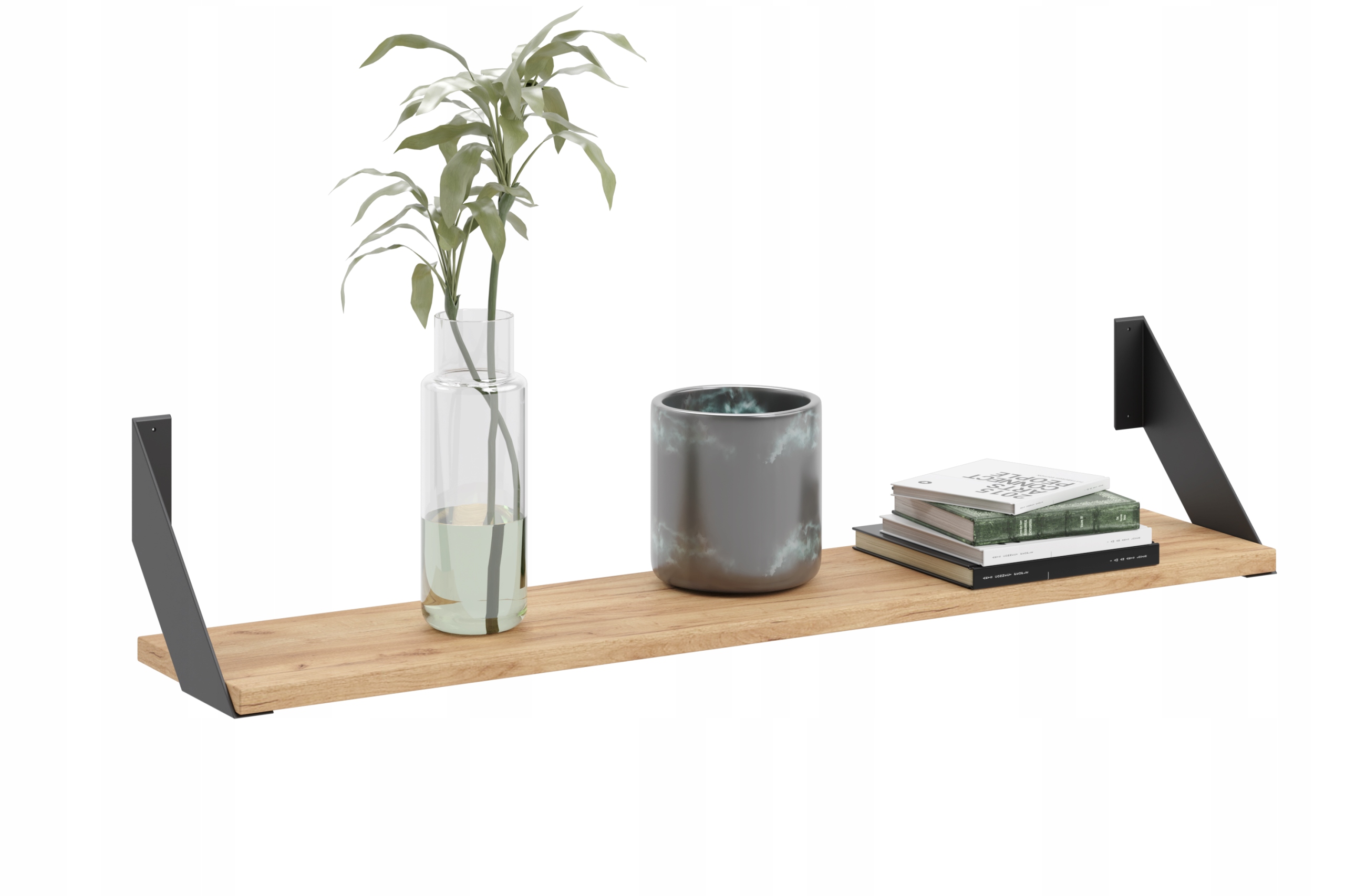 

Półka ścienna wisząca loft dąb craft złoty 90 cm