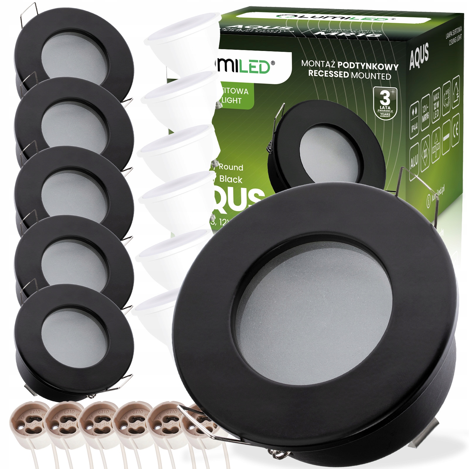 6x Halogenové Hermetické stropní svítidlo Podbitka Led žárovka GU10 6W