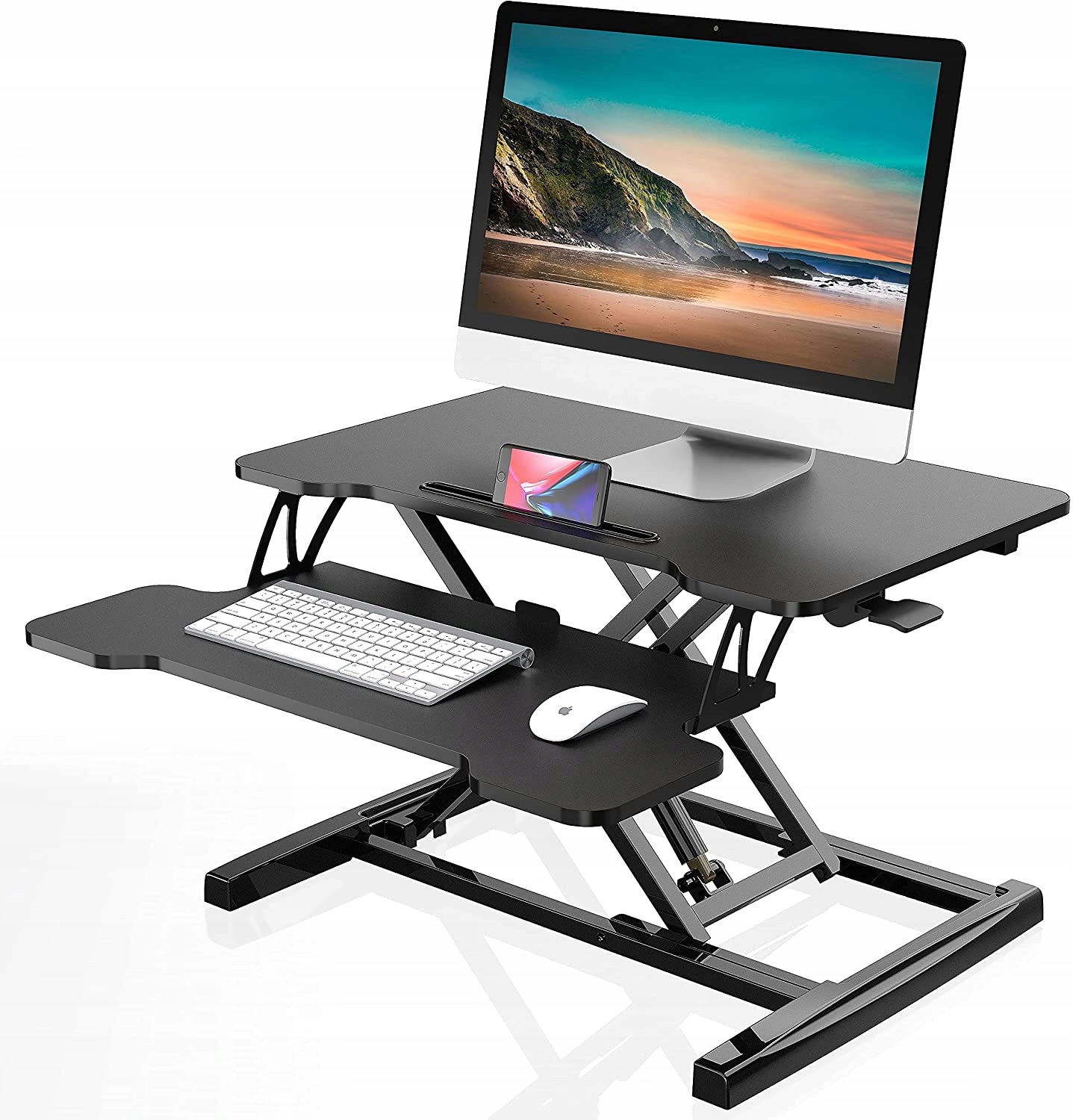 Stolik Pod Laptopa Rozkładany 2 Poziomy Czarny 64C