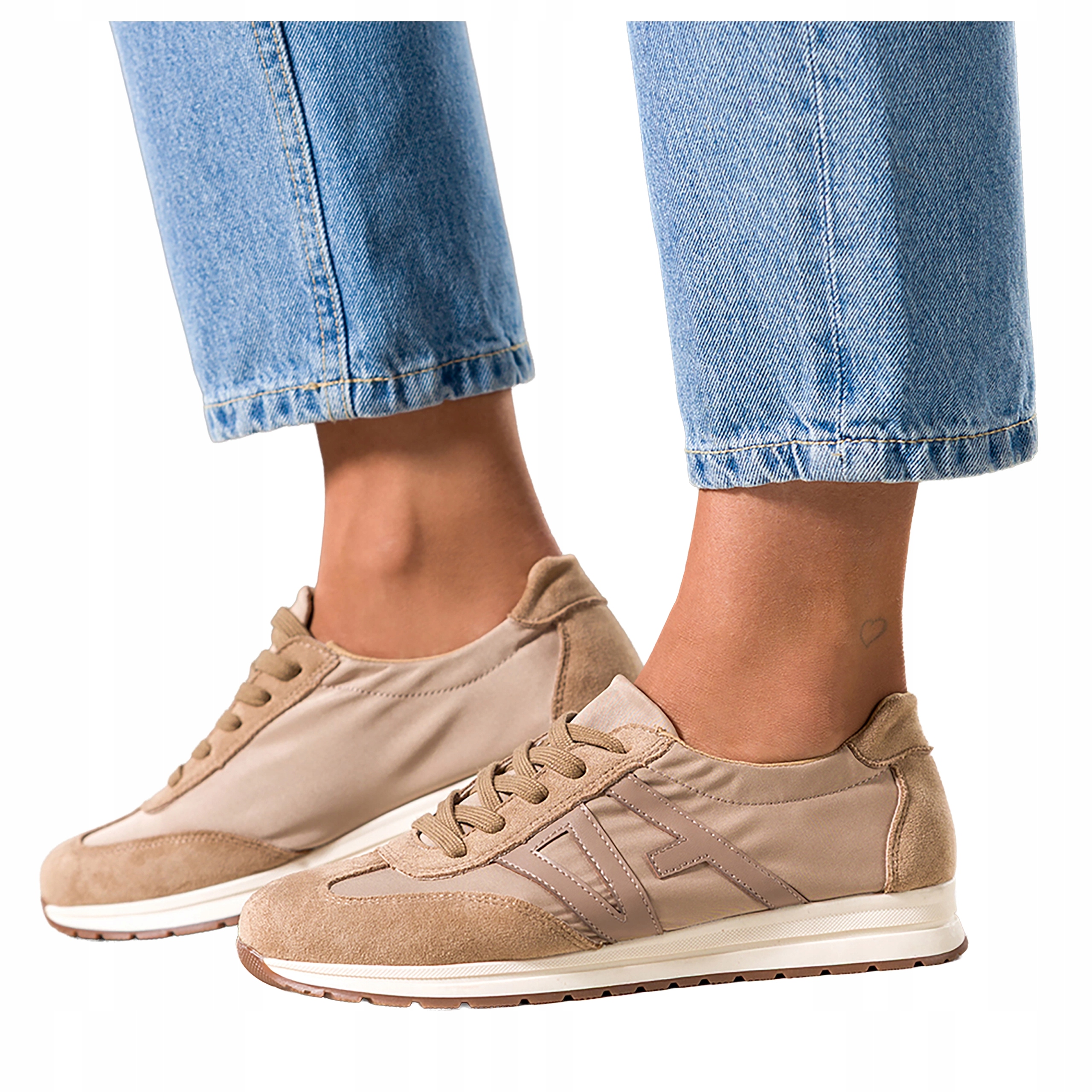 Béžové Tenisky Dámské Šněrovací Tmavě béžové Sportovní Vložky vel 41