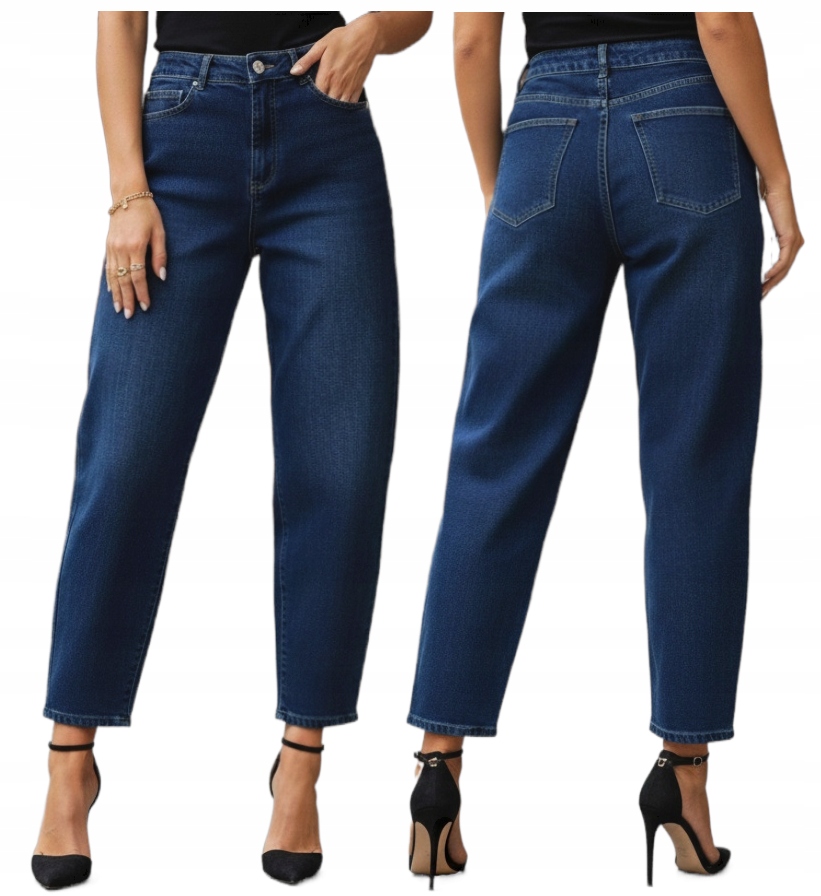 Spodnie Balloon Jeans Modne Damskie Luźne Wysoki Stan Wygoda i Styl M/38