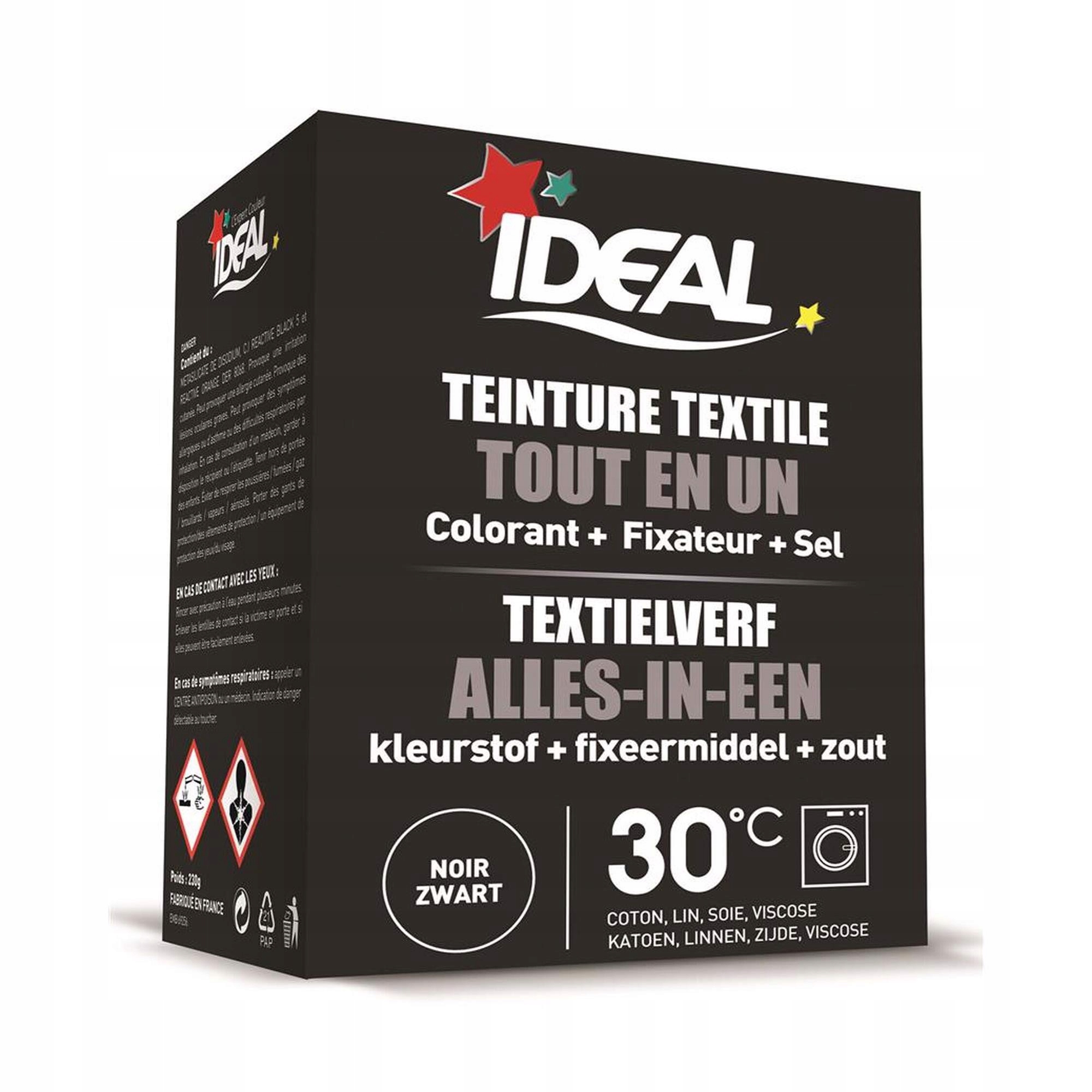 

Ideal Farba do tkanin czarna 350g zestaw