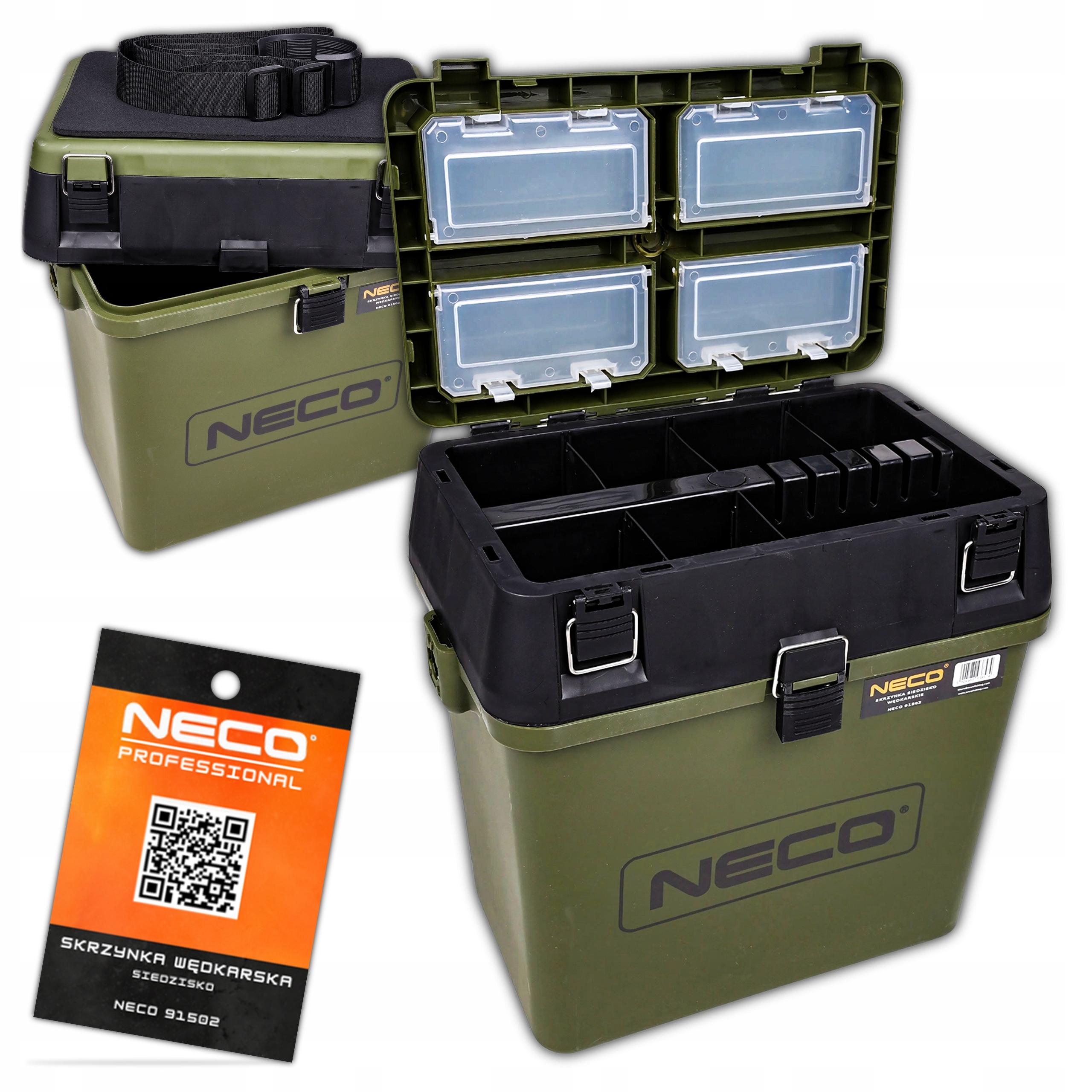 Skrzynka Wędkarskie Siedzisko Kosz Wędkarski Neco
