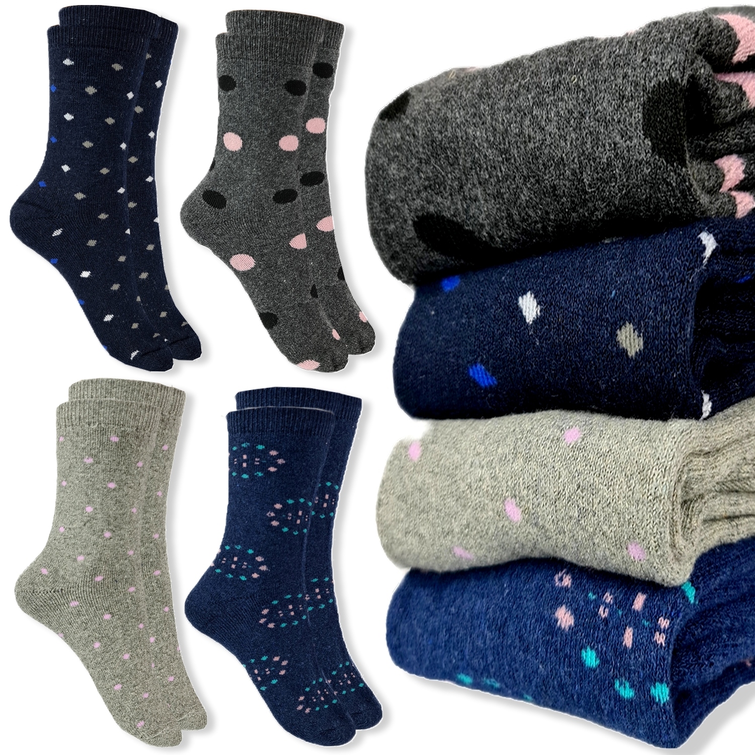 

4x Ciepłe Skarpety Damskie Bambusowe Termo 39-42