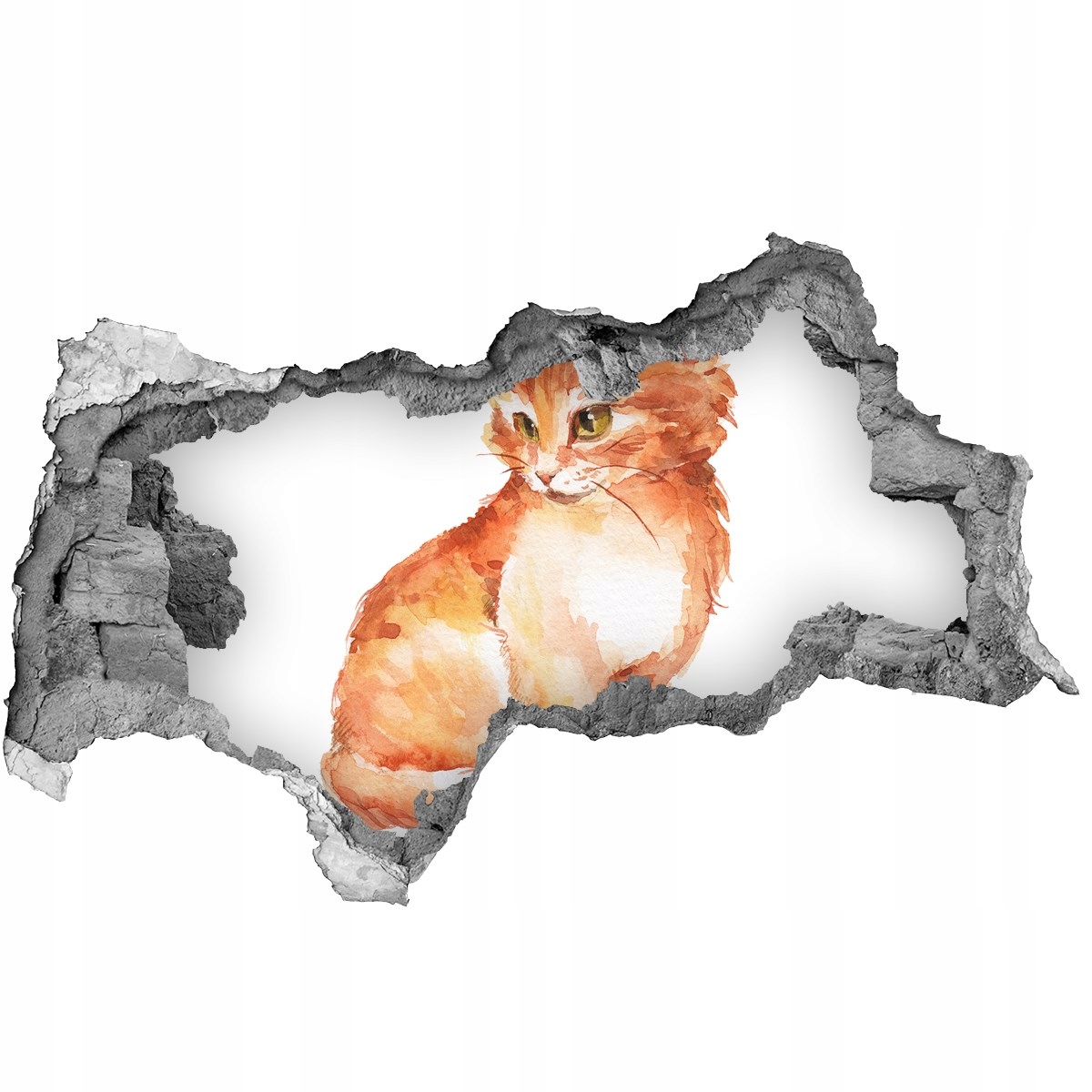 

Dziura 3d na ścianę Naklejka Rudy kot 115x88