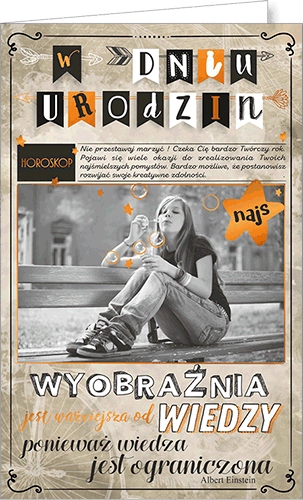 

Kartka urodzinowa dla koleżanki dziewczyny luz U38