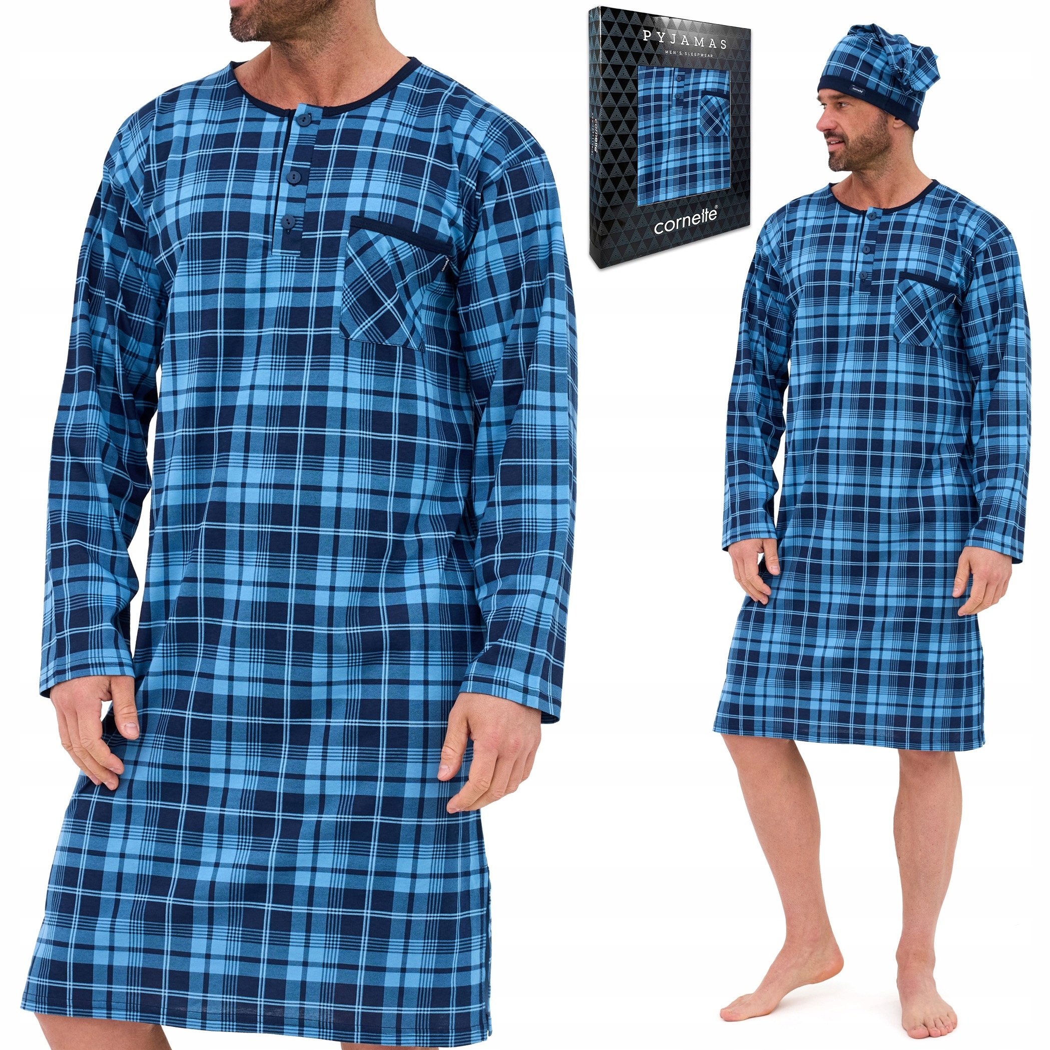 Noční Pánské pyžamo s dlouhým rukávem Cornette 110/35 XL