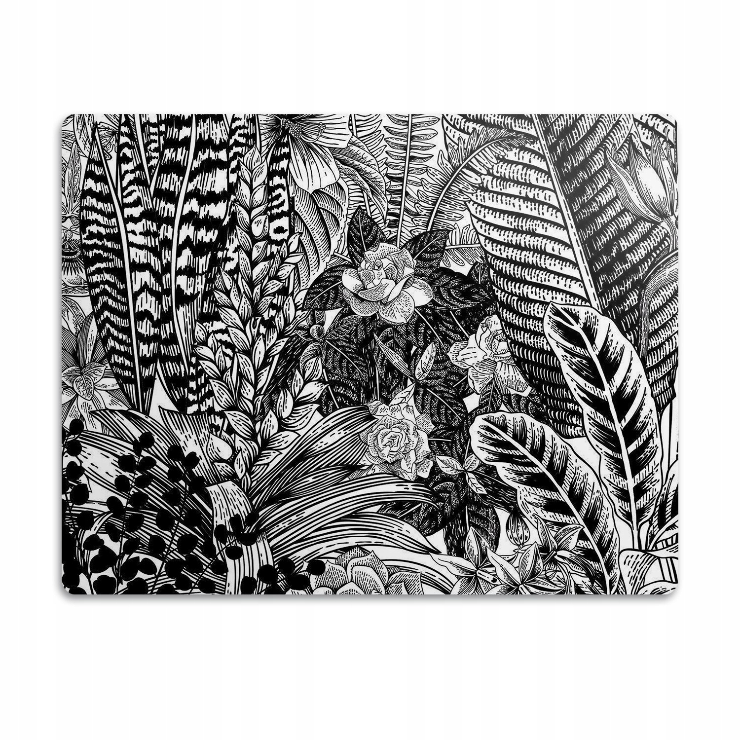 Levně Pro psa podložka pod misku Černobílé listy 60x40 cm