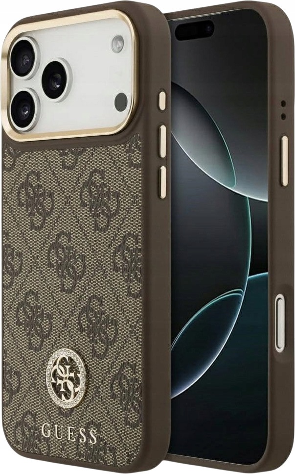 Etui plecki Guess 4G Strass Logo MagSafe do iPhone 17 Max Pro