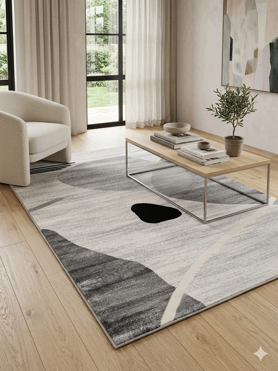 Moderní Koberec Seta Viera Low D685A – krémově šedý 160x230 cm