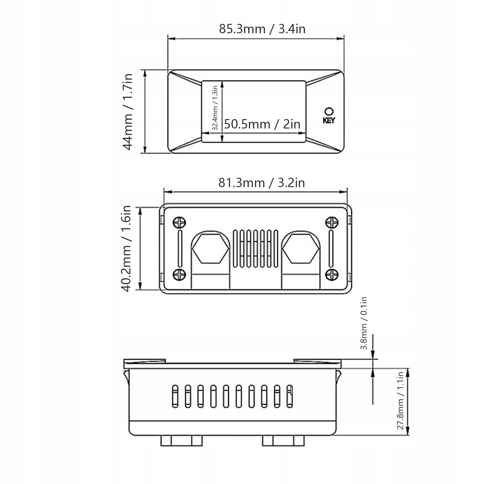 AMPEROMIERZ WOLTOMIERZ PANELOWY 50A 12V NAPIĘCIE PRĄDU ZMIENNEGO AC LCD Kod producenta Lzbk