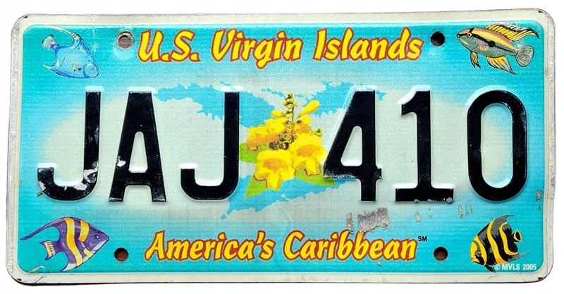 US Virgin Islands - oryginalna tablica rejestracyjna