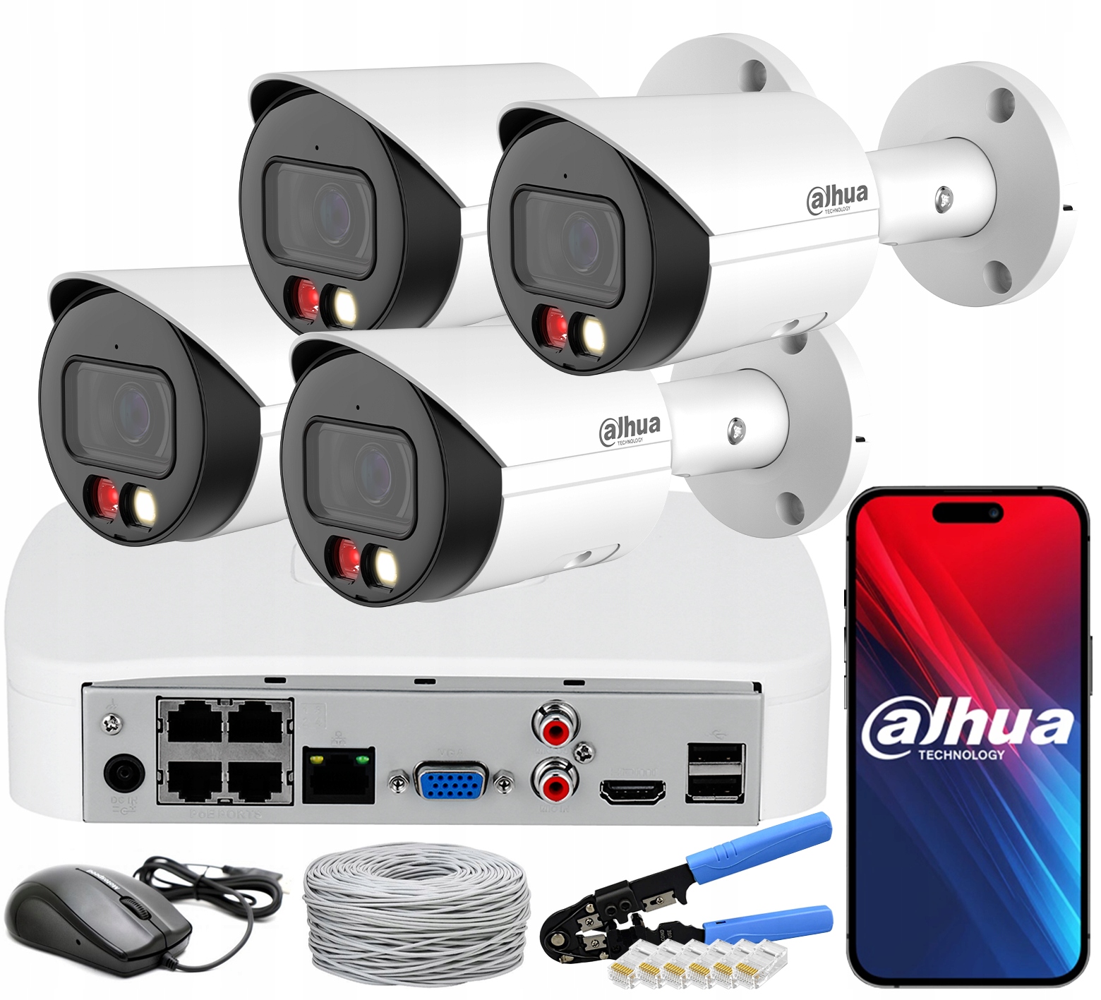 4MP monitorovací sada Dahua Wizsense 4 Venkovní Kamery IPC-HFW2449S-S-IL