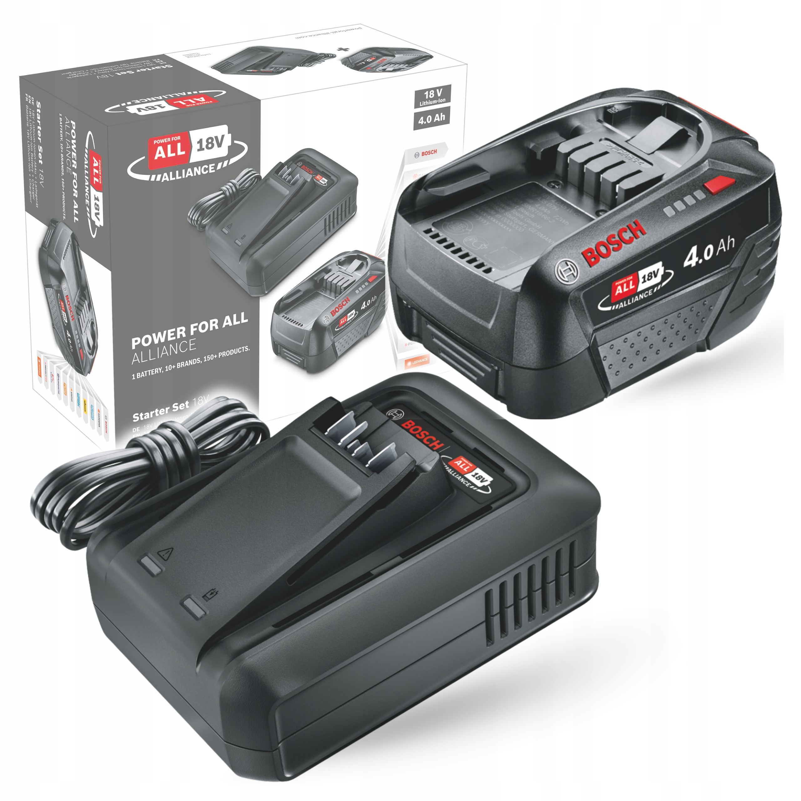 Bosch Diy Zestaw: akumulator Pba 18V 4Ah i ładowarka Al 18V-44 1600A031T6