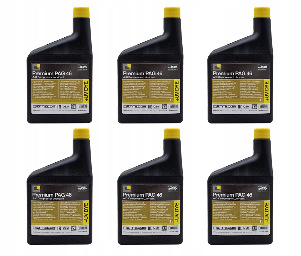 Olej klimatizácie Premium PAG46 Uv Barvnik Errecom 6 x 1L ND8 6L