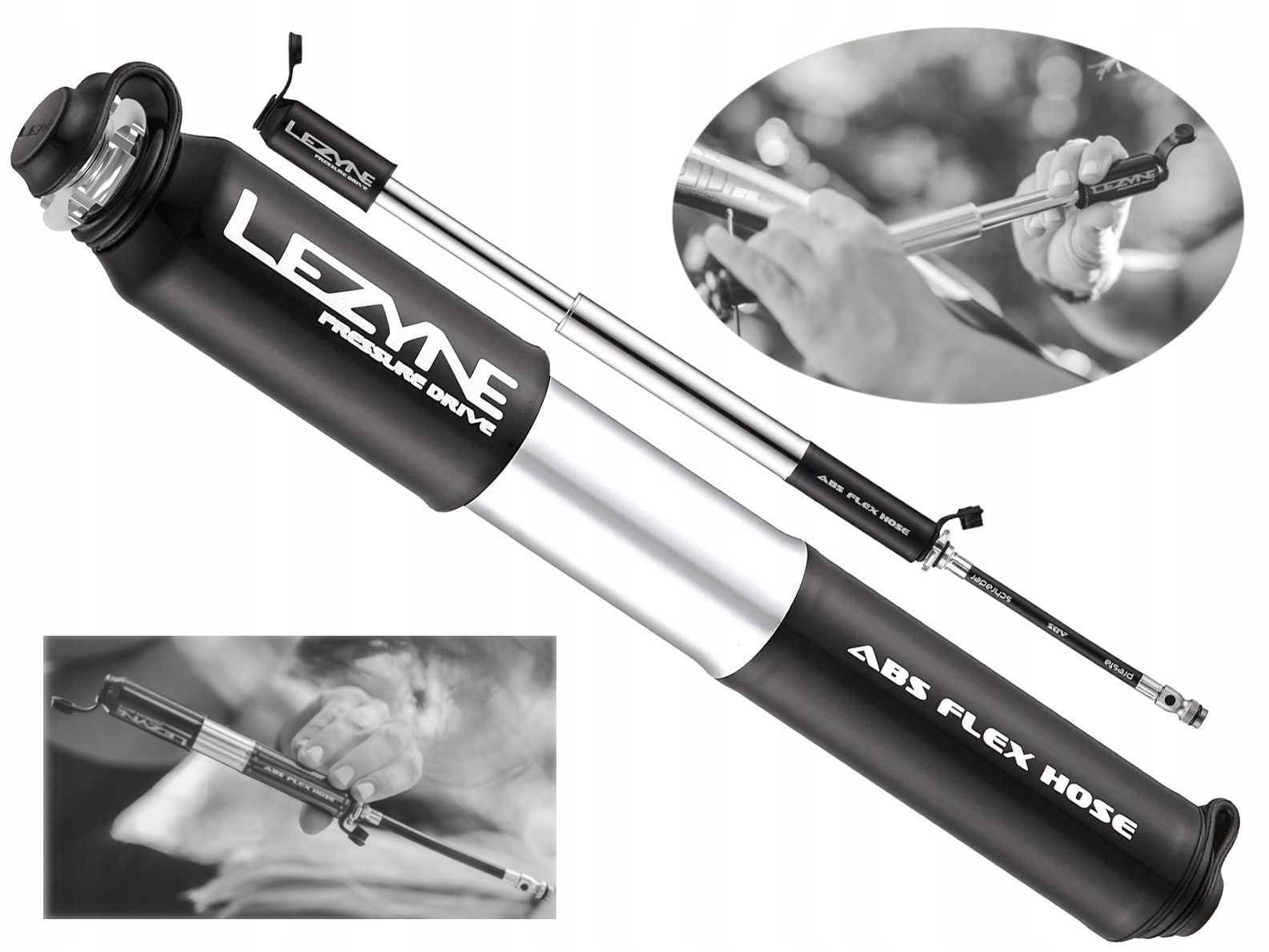 Pumpička na kolo Lezyne hliníková M 120 Psi kabel Abs pro silnici