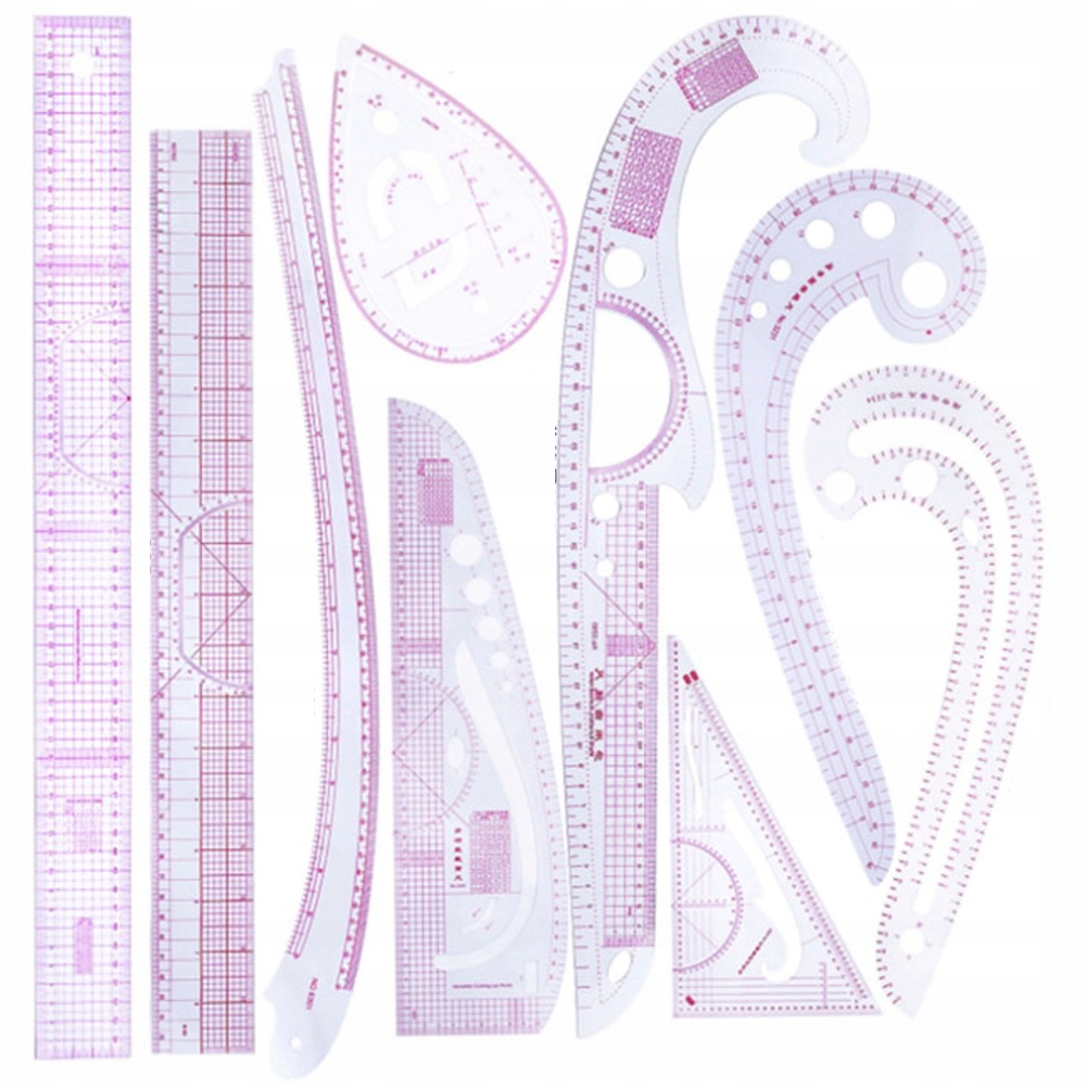 Pravítka Krejčovské pro navrhování Oblečení 9 ks
