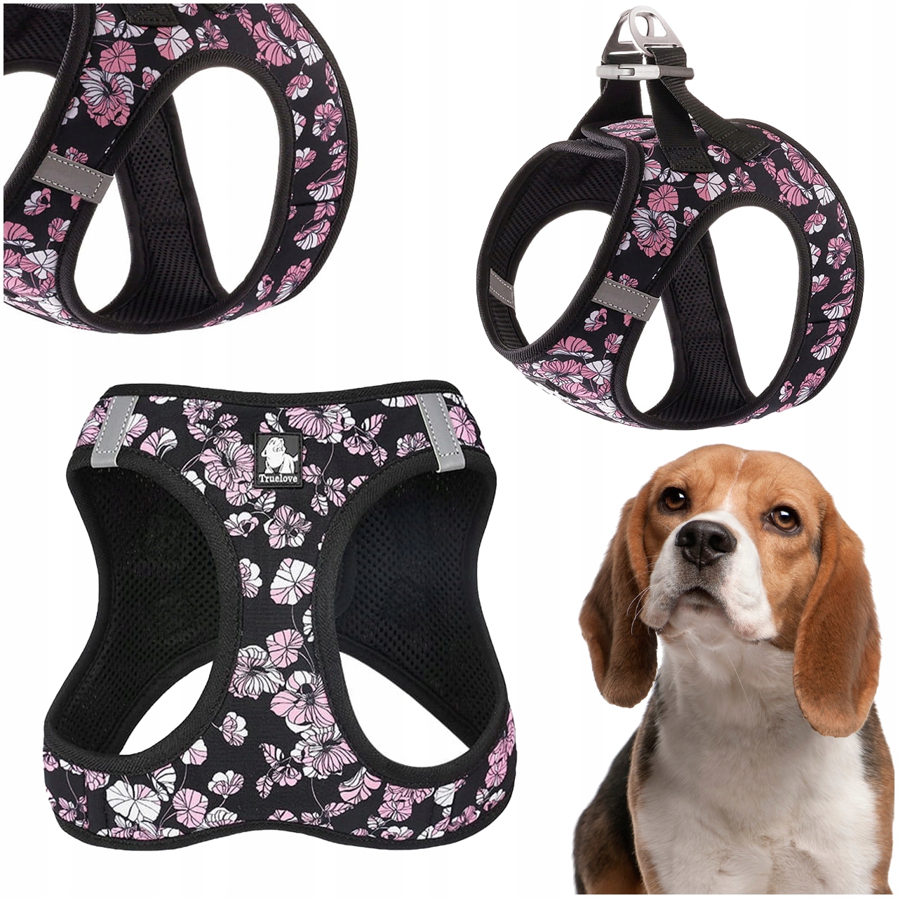 Levně Postroje Pro Malého Psa Step-in Nastavitelné Truelove Mini Lehké Černé L