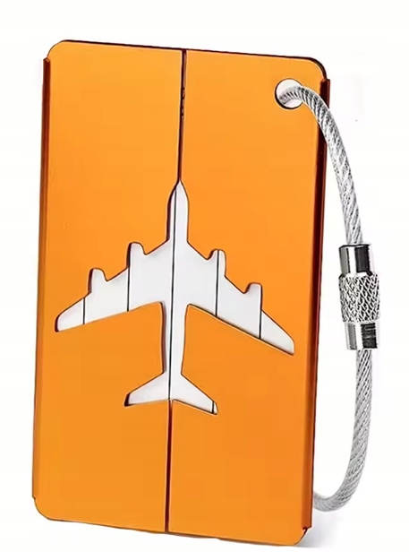 METALOWY IDENTYFIKATOR ADRESÓWKA DO WALIZKI ZAWIESZKA NA BAGAŻ DO SAMOLOTU