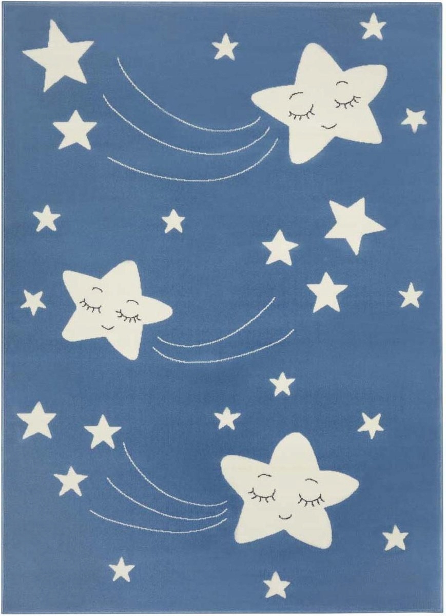 Modrý koberec s hvězdičkami, 80 x 150 cm