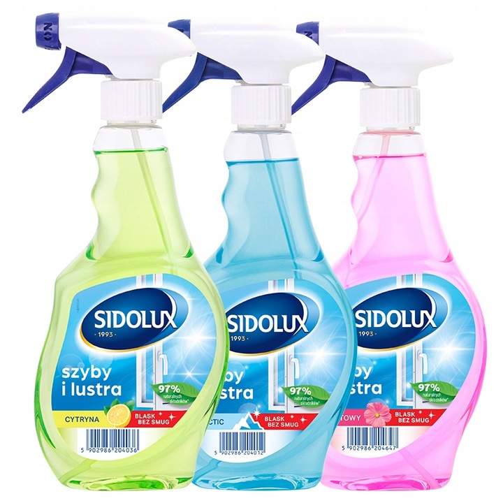 

Sidolux Płyn do mycia szyb i okien 3 x 500ml MIX