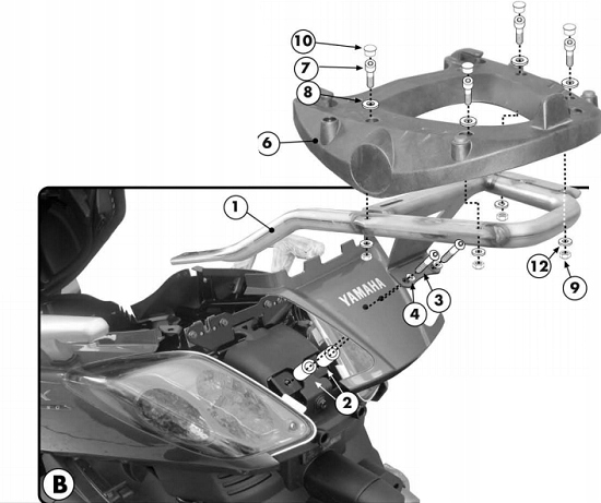 Kappa rám centrálneho kufra Yamaha X-max 125 250 05-09