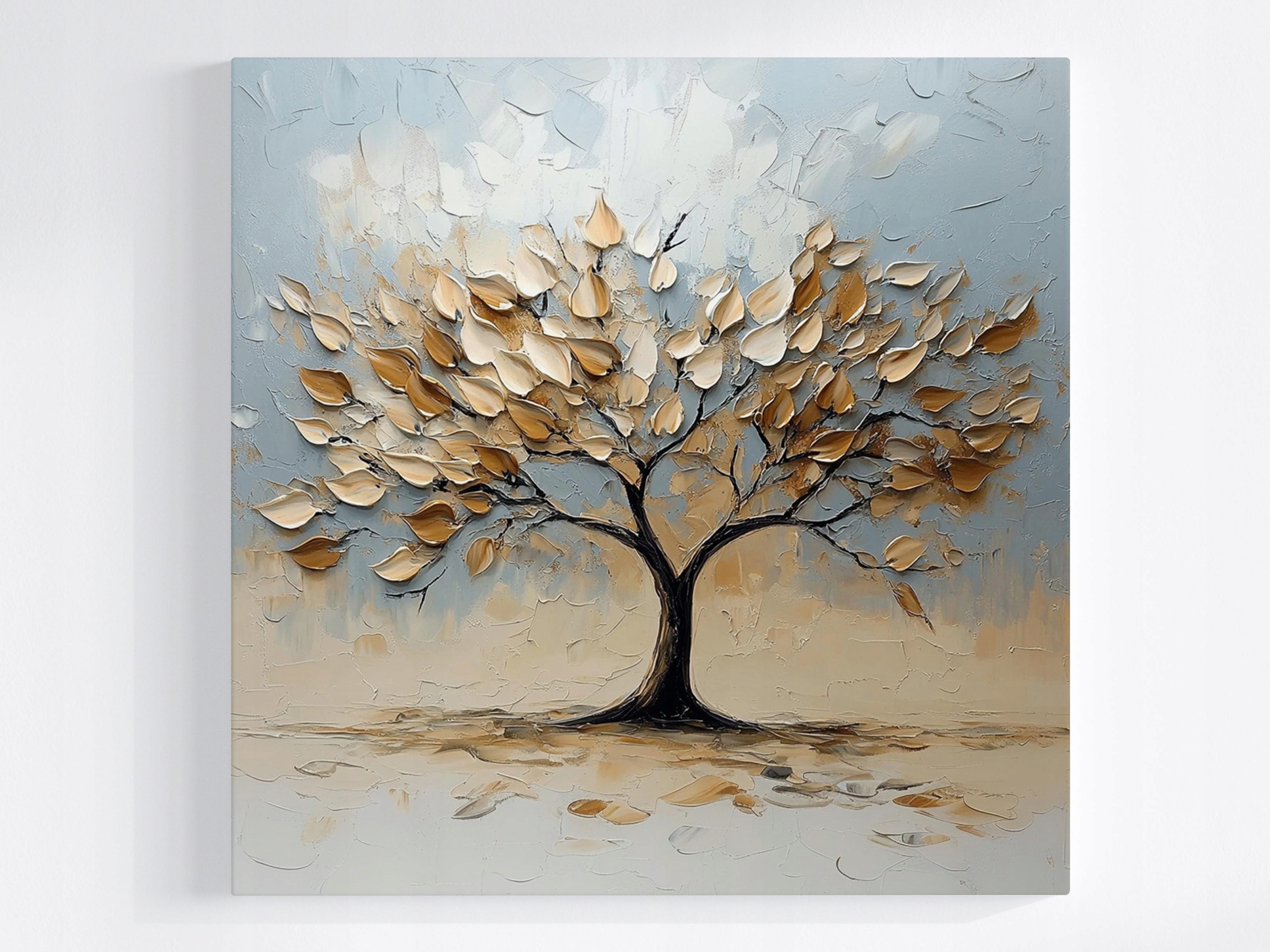 Obraz Na Plátně Canvas Dekorace Strom Život Štěstí Listy 3D 60x60