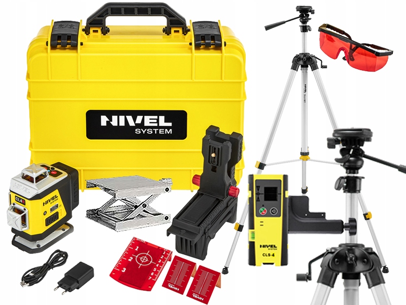 Laser krzyżowy 4x360 Nivel System CL4R statyw CLS4 dalmierz