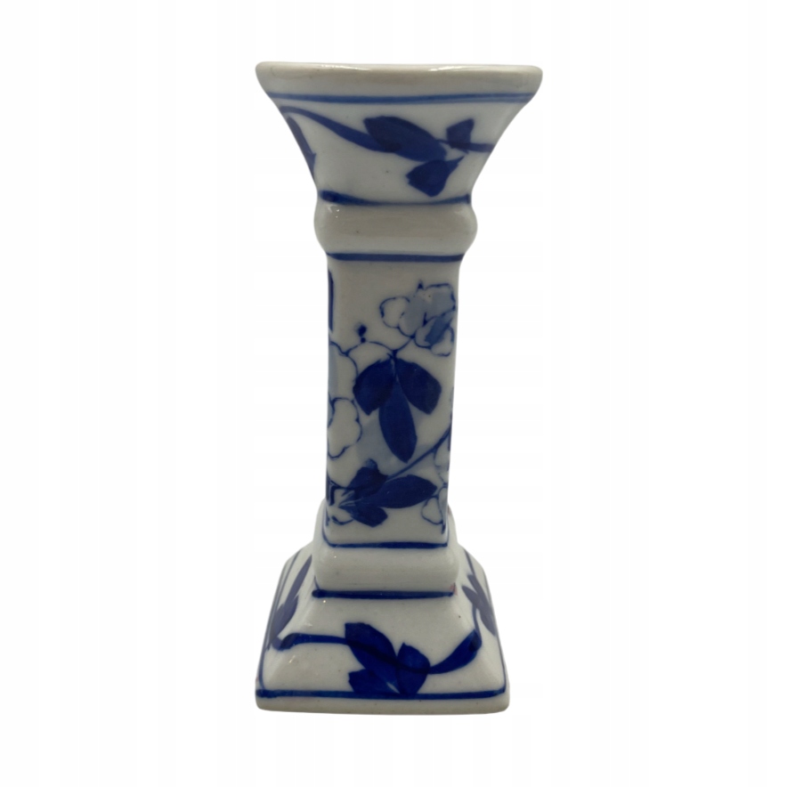 Świecznik ceramiczny niebieski