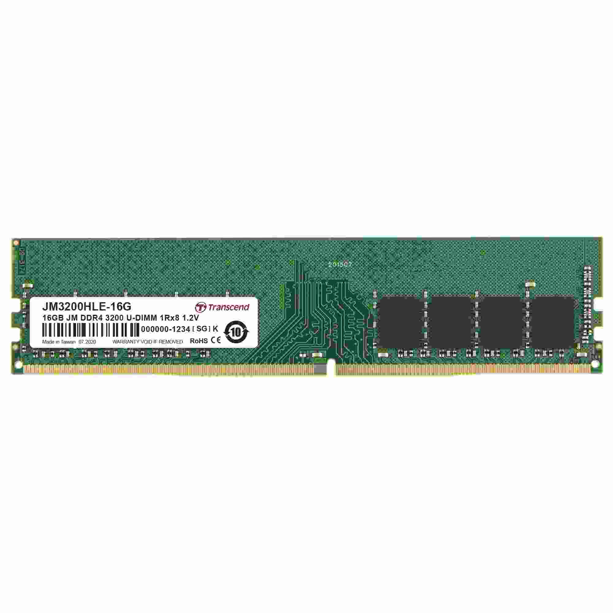 DDR4 16GB 3200Mhz Transcend Long-dimm 1Rx8 2Gx8 CL22 1.2V JM3200HLE-16G