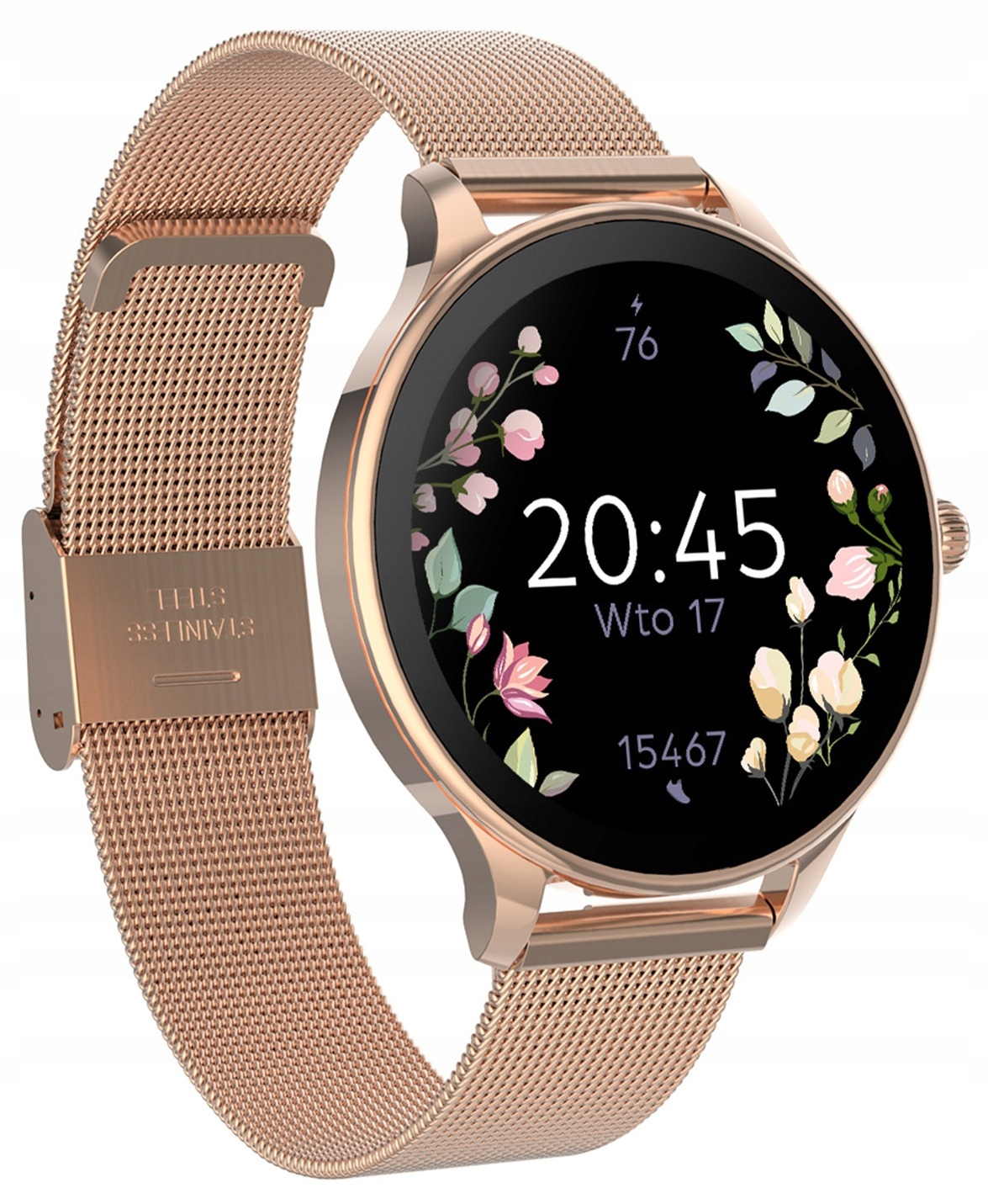 Smartwatch Forever Velora SB-306 bransoletka Verona Różowe złoto