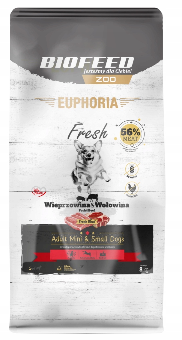 Biofeed Euphoria Fresh karma Premium dla psów z wieprzowiną i wołowiną 8 kg