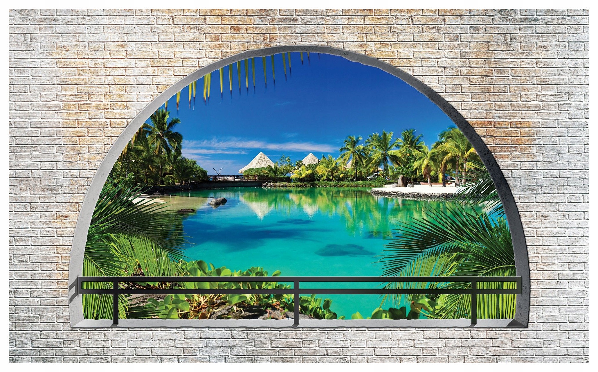 Fototapeta Pláž Palmy Biela Tehla Vinylový piesok 368x254 lepidlo