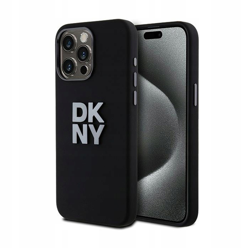 Dkny Liquid Silicone Metal Logo Pouzdro pro iPhone 15 Pro Max (černé)
