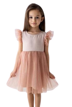 Lily Grey Sukienka Z Połyskującym Tiulem W Kolorze Beżu 146